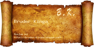 Bruder Kinga névjegykártya