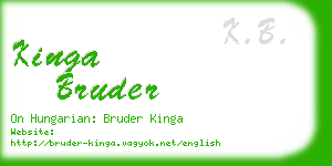 kinga bruder business card